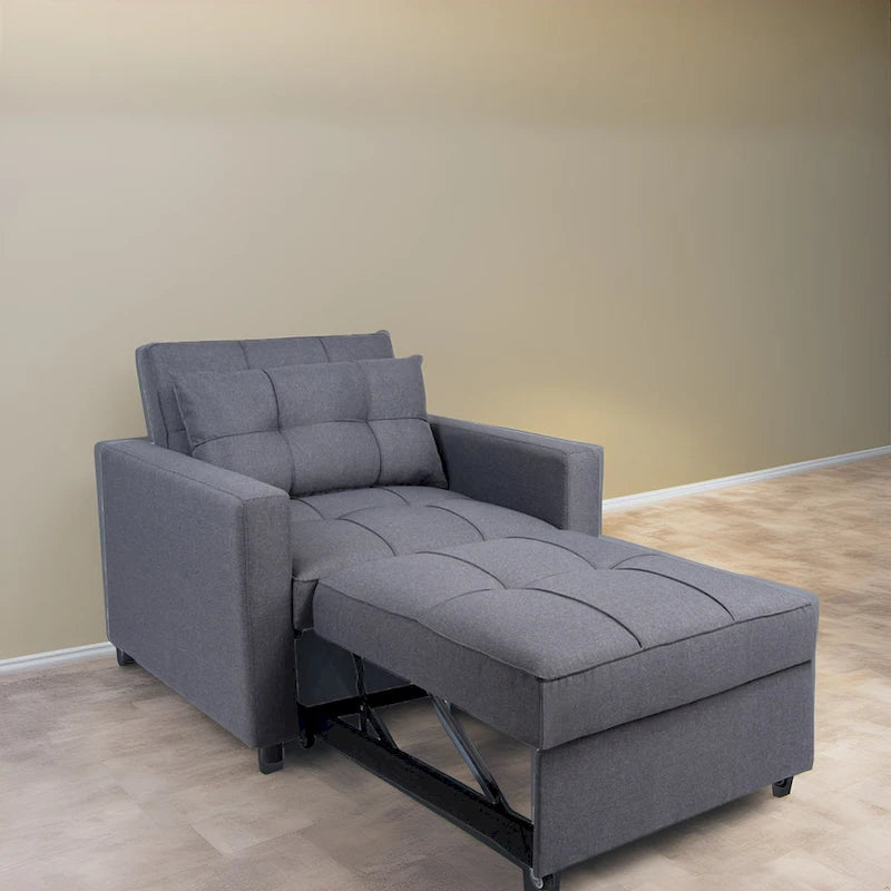 3-in-1 Convertible Recliner Chair Bed  Modern Upholstered Sleeper Sofa, Foldable Lounge Chair for Small Spaces