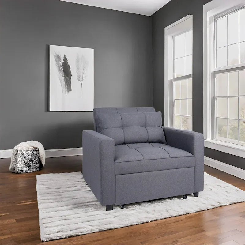 3-in-1 Convertible Recliner Chair Bed  Modern Upholstered Sleeper Sofa, Foldable Lounge Chair for Small Spaces
