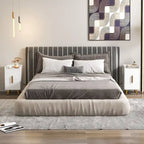 Costway Nightstand with Charging Station Home Bedside Sofa Side Tables