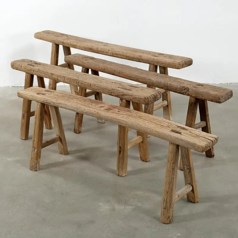 Vintage Noodle Bench Weathered Natural (size and finish vary)