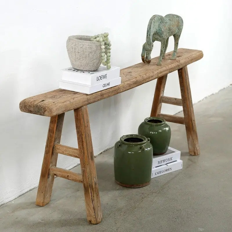 Vintage Noodle Bench Weathered Natural (size and finish vary)