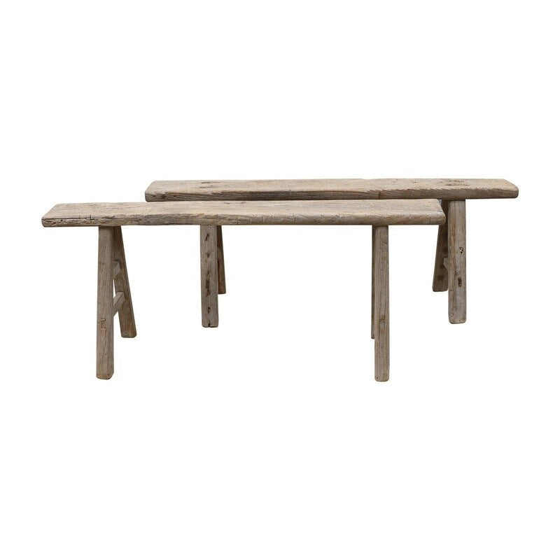 Vintage Noodle Bench Weathered Natural (size and finish vary)