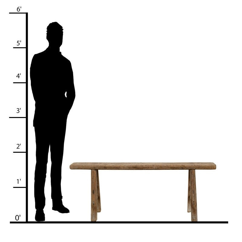 Vintage Noodle Bench Weathered Natural (size and finish vary)