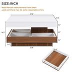 Modern Square 360 Rotating Coffee Table with 3 Detachable Tray, 2-Tier Center Table Cocktail Table with Storage for Living Room