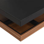 Modern Square 360 Rotating Coffee Table with 3 Detachable Tray, 2-Tier Center Table Cocktail Table with Storage for Living Room