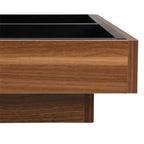 Modern Square 360 Rotating Coffee Table with 3 Detachable Tray, 2-Tier Center Table Cocktail Table with Storage for Living Room