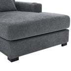 Chenille Fabric Oversized Chaise Lounger, 39.7/43.5/55 Chair Bed Sofa Couch with Pillows, Charge Station & Cup Holders