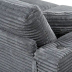 86.5 Corduroy Chaise Lounge Sofa Bed with USB Ports, Cup Holders and 8 Thick Cushions