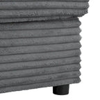 86.5 Corduroy Chaise Lounge Sofa Bed with USB Ports, Cup Holders and 8 Thick Cushions