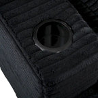 86.5 Corduroy Chaise Lounge Sofa Bed with USB Ports, Cup Holders and 8 Thick Cushions