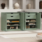 Palace Imports 100% Solid Wood 64 Sideboard with Solid Doors, 4-Drawers and Adjustable Shelves