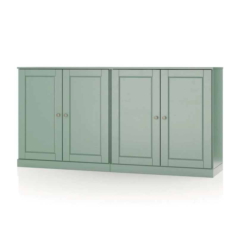 Palace Imports 100% Solid Wood 64 Sideboard with Solid Doors, 4-Drawers and Adjustable Shelves