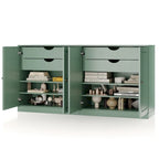 Palace Imports 100% Solid Wood 64 Sideboard with Solid Doors, 4-Drawers and Adjustable Shelves