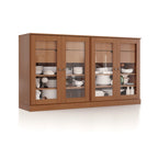 Palace Imports 100% Solid Wood 64 Sideboard with Clear Glass Doors, 4-Drawers and Adjustable Shelves