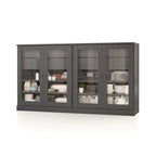 Palace Imports 100% Solid Wood 64 Sideboard with Clear Glass Doors, 4-Drawers and Adjustable Shelves