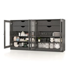 Palace Imports 100% Solid Wood 64 Sideboard with Clear Glass Doors, 4-Drawers and Adjustable Shelves