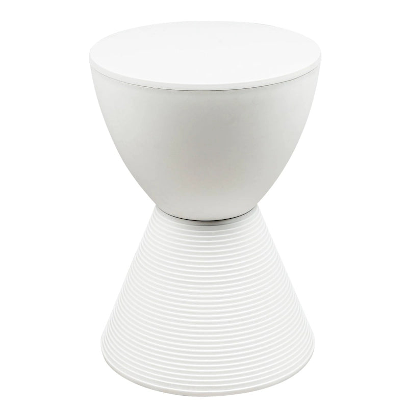 Boyd Round Side Table Ribbed Design Base Accent End Table with Removable Lid for Living Room & Bedroom