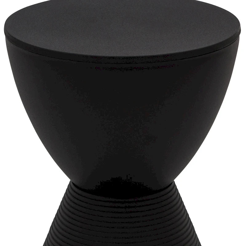 Boyd Round Side Table Ribbed Design Base Accent End Table with Removable Lid for Living Room & Bedroom