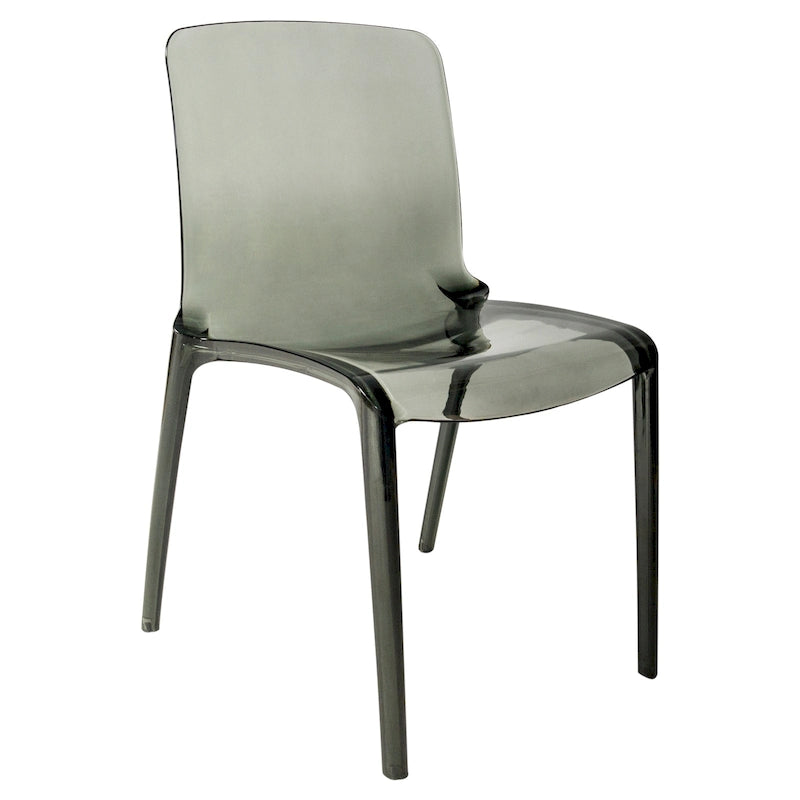 Stackable Acrylic Minimalist Plastic Dining Chair Modern Full Back Transparent Accent Side Chair for Dining Room & Kitchen