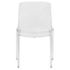 Stackable Acrylic Minimalist Plastic Dining Chair Modern Full Back Transparent Accent Side Chair for Dining Room & Kitchen