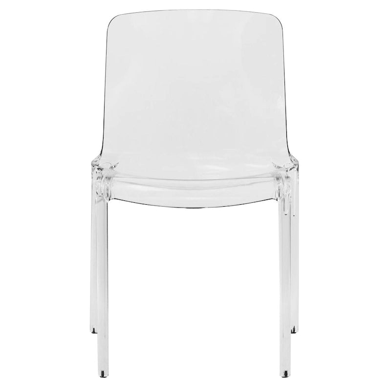 Stackable Acrylic Minimalist Plastic Dining Chair Modern Full Back Transparent Accent Side Chair for Dining Room & Kitchen