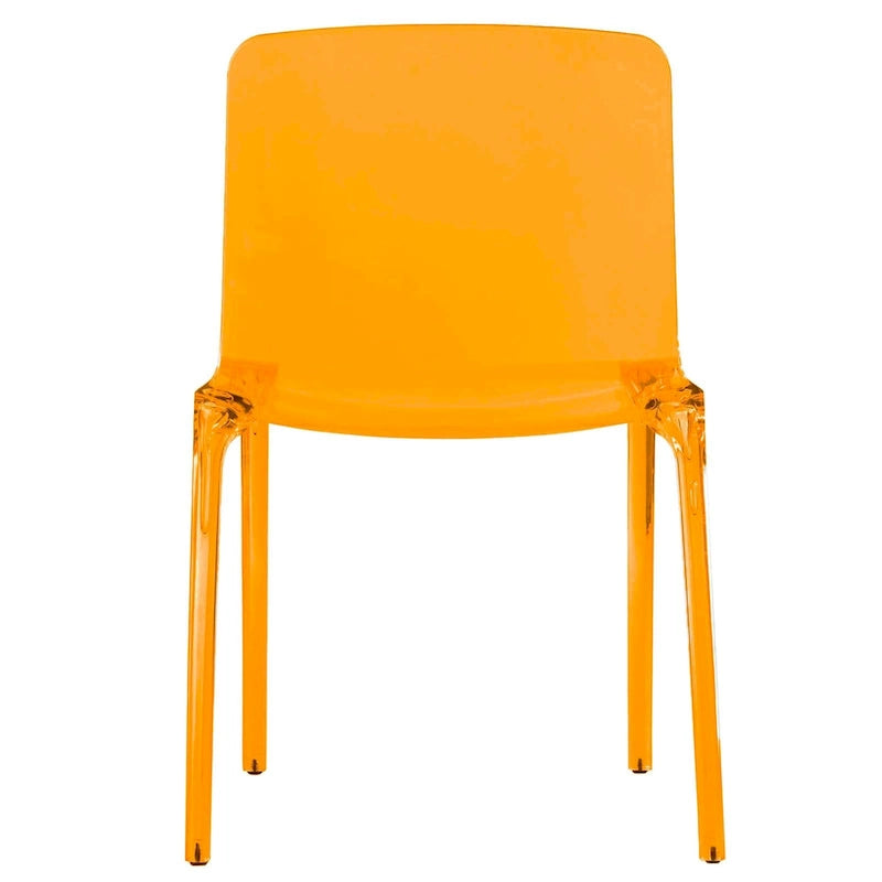 Stackable Acrylic Minimalist Plastic Dining Chair Modern Full Back Transparent Accent Side Chair for Dining Room & Kitchen