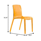 Stackable Acrylic Minimalist Plastic Dining Chair Modern Full Back Transparent Accent Side Chair for Dining Room & Kitchen