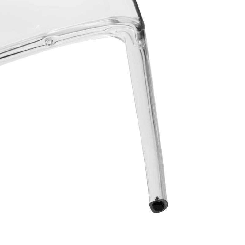 Stackable Acrylic Minimalist Plastic Dining Chair Modern Full Back Transparent Accent Side Chair for Dining Room & Kitchen