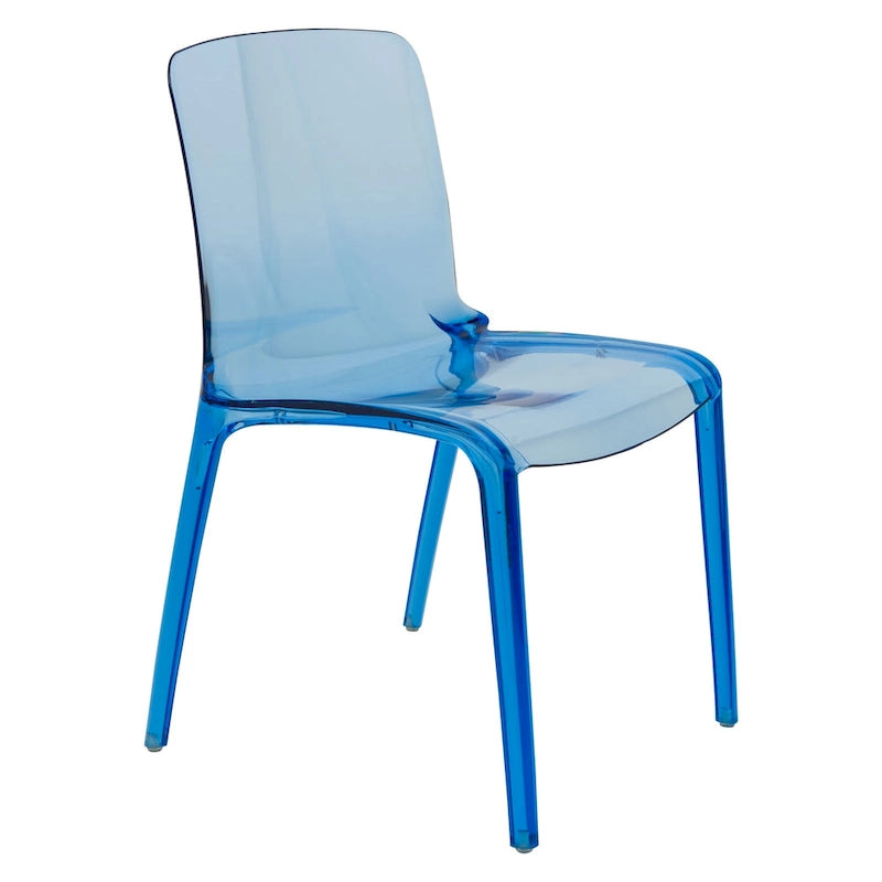 Stackable Acrylic Minimalist Plastic Dining Chair Modern Full Back Transparent Accent Side Chair for Dining Room & Kitchen
