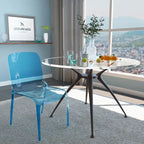 Stackable Acrylic Minimalist Plastic Dining Chair Modern Full Back Transparent Accent Side Chair for Dining Room & Kitchen