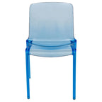 Stackable Acrylic Minimalist Plastic Dining Chair Modern Full Back Transparent Accent Side Chair for Dining Room & Kitchen