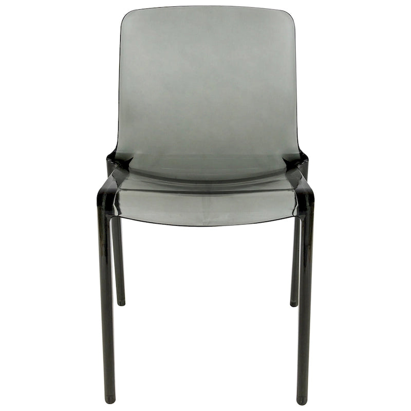 Stackable Acrylic Minimalist Plastic Dining Chair Modern Full Back Transparent Accent Side Chair for Dining Room & Kitchen