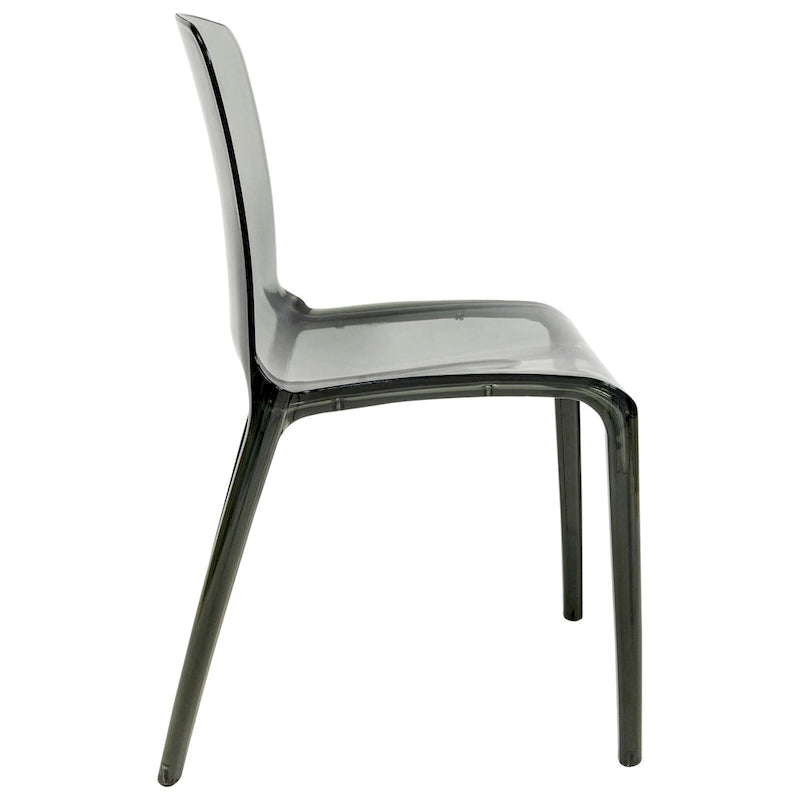 Stackable Acrylic Minimalist Plastic Dining Chair Modern Full Back Transparent Accent Side Chair for Dining Room & Kitchen