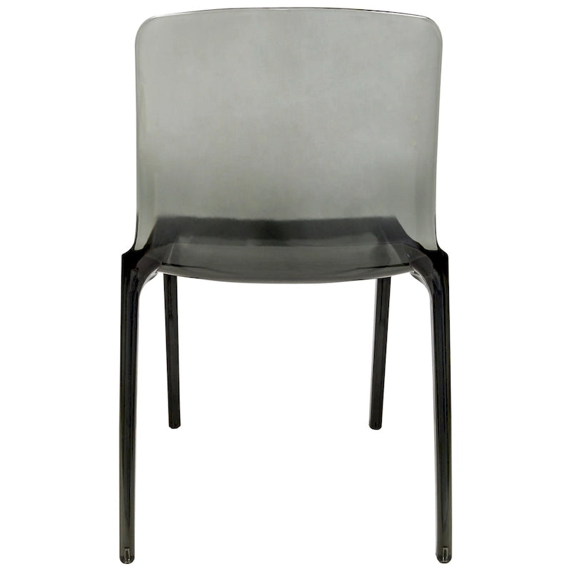 Stackable Acrylic Minimalist Plastic Dining Chair Modern Full Back Transparent Accent Side Chair for Dining Room & Kitchen