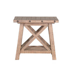Anva Accent Chairside Table, Light Brown Mahogany, Rectangular 28 Inch