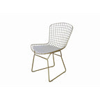Hely 23 Inch Dining Chair Set of 2, 4 Cushions, Metal Cage Frame, Gold