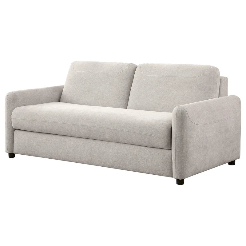 Rilia Sofa Sleeper with Queen Size Mattress, Beige Fabric, 74 Inch