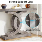 Farmhouse Wood Console Tables with Geometric Base for Entryway