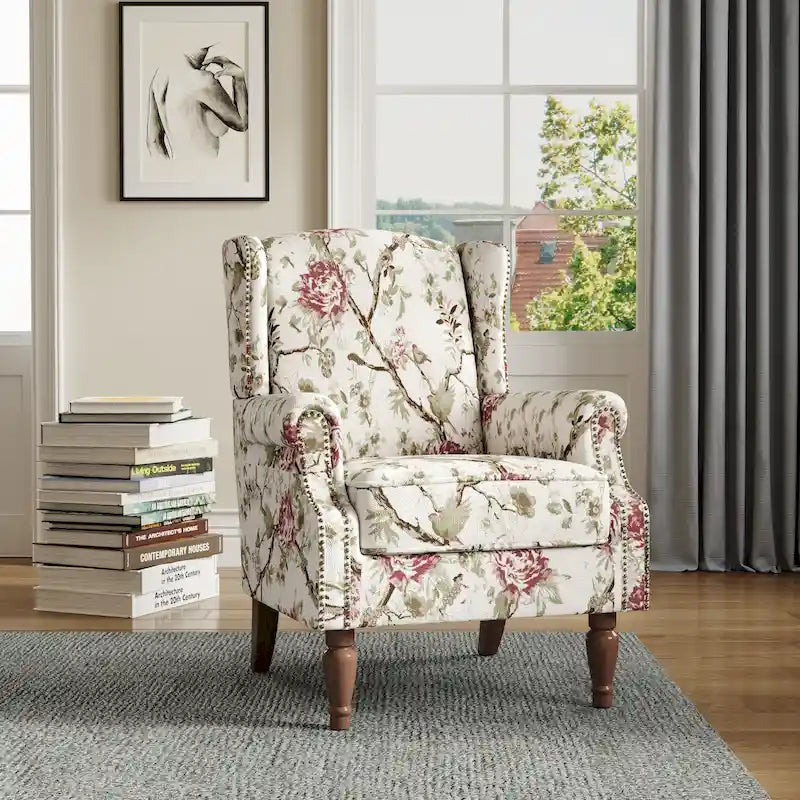 Upholstered Accent Chair Nailhead Trim Arm Chair