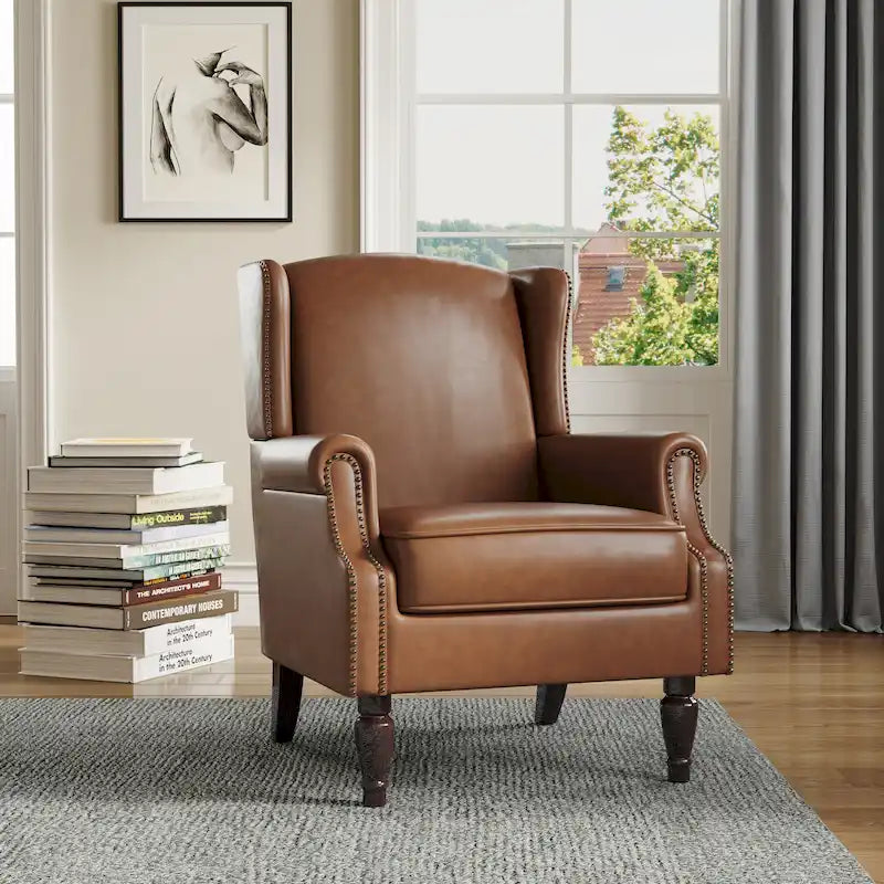 Upholstered Accent Chair Nailhead Trim Arm Chair