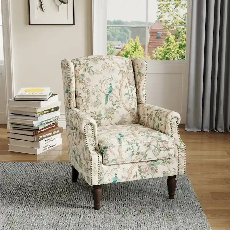 Upholstered Accent Chair Nailhead Trim Arm Chair