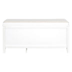 Vintage Shoe Bench with Cushion, 2 Drawers & 2 Rattan Doors