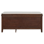 Vintage Shoe Bench with Cushion, 2 Drawers & 2 Rattan Doors