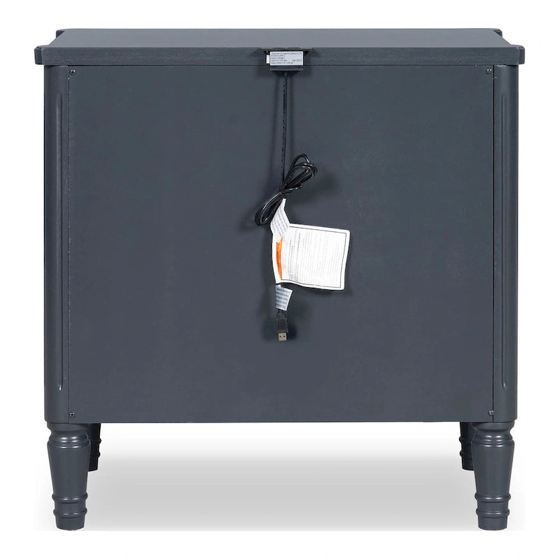 Furniture of America Arlena Modern Solid Wood Nightstand with USB Ports