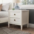 Furniture of America Arlena Modern Solid Wood Nightstand with USB Ports