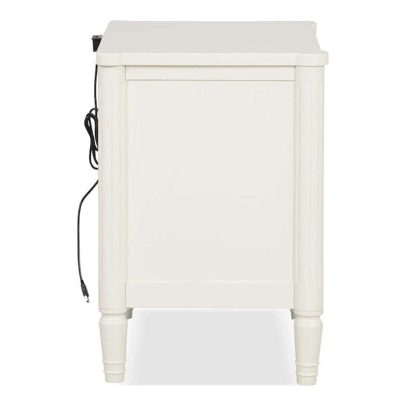 Furniture of America Arlena Modern Solid Wood Nightstand with USB Ports