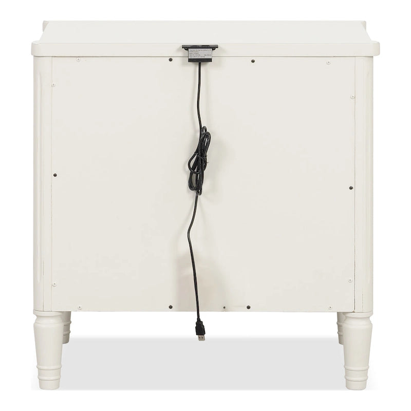 Furniture of America Arlena Modern Solid Wood Nightstand with USB Ports