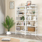 6-Tiers Adjustable Bamboo Storage Shelving Rack,Freestanding Open Display Shelf Organizer Rack