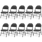Black Folding Padded Chairs - Metal Frame Set