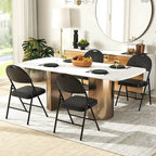 Black Folding Padded Chairs - Metal Frame Set